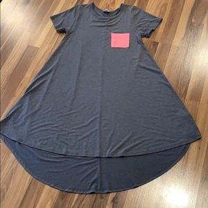 LLR gray & pink pocket Carly dress